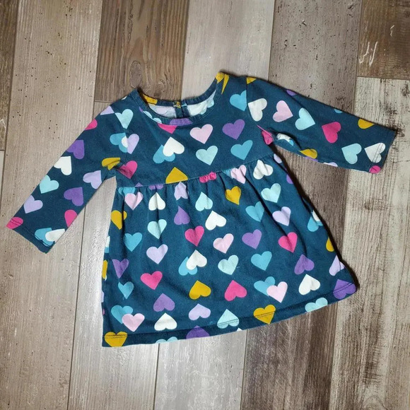 Wonder Nation Gem Slate Baby Girl Jersey Dress Size 6-9 Months - Picture 1 of 6